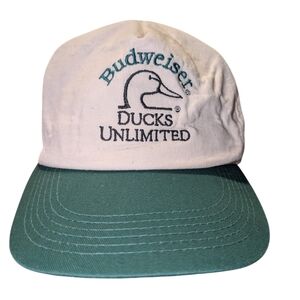 Budweiser Ducks Unlimited White and Green Hat